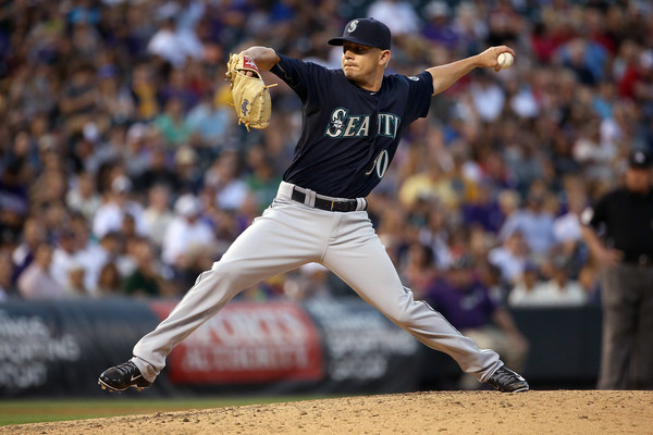 Rob Rasmussen pitched 1.1 perfect innings to earn the victory over the Colorado Rockies.  It was his first win since coming to the Mariners in the trade deadline deal with Toronto. Picture by Zimbio 
